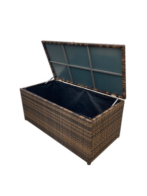 Outdoor Rattan Deck Box w/ Removable Liner - Easy to Assemble