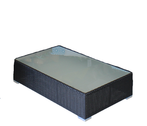 Outdoor Rattan Coffee Table - Frosted Glass